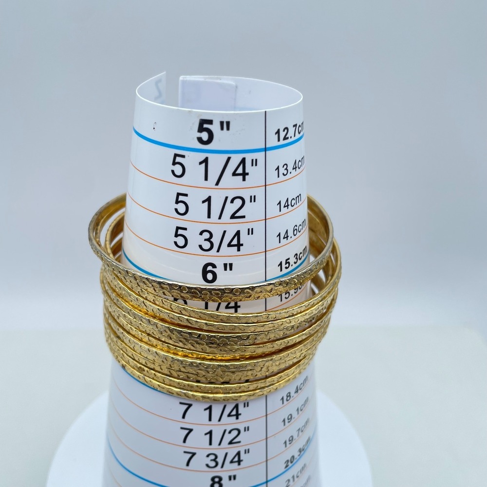 VTG Gold Tone Gladiator Wide Multi-Band Stacked Hammered Open Cuff Bracelet Boho - Picture 7 of 8